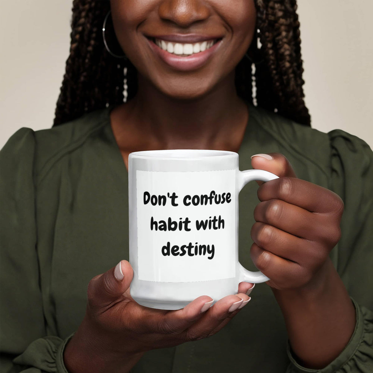 Don't confuse habit with destiny 15 Oz. Mug