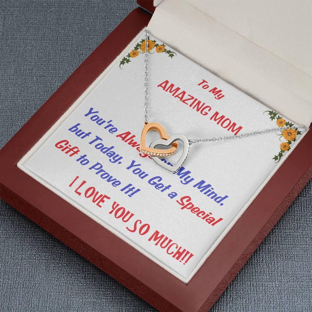 Two Embellished Hearts Necklace | To My Mom Gift | Mom Christmas Jewelry | Love Her Keepsake | Mom Necklace | Mom Message Card | Meaningful Cards | Best Mom Ever - Gifts 4 Your Season