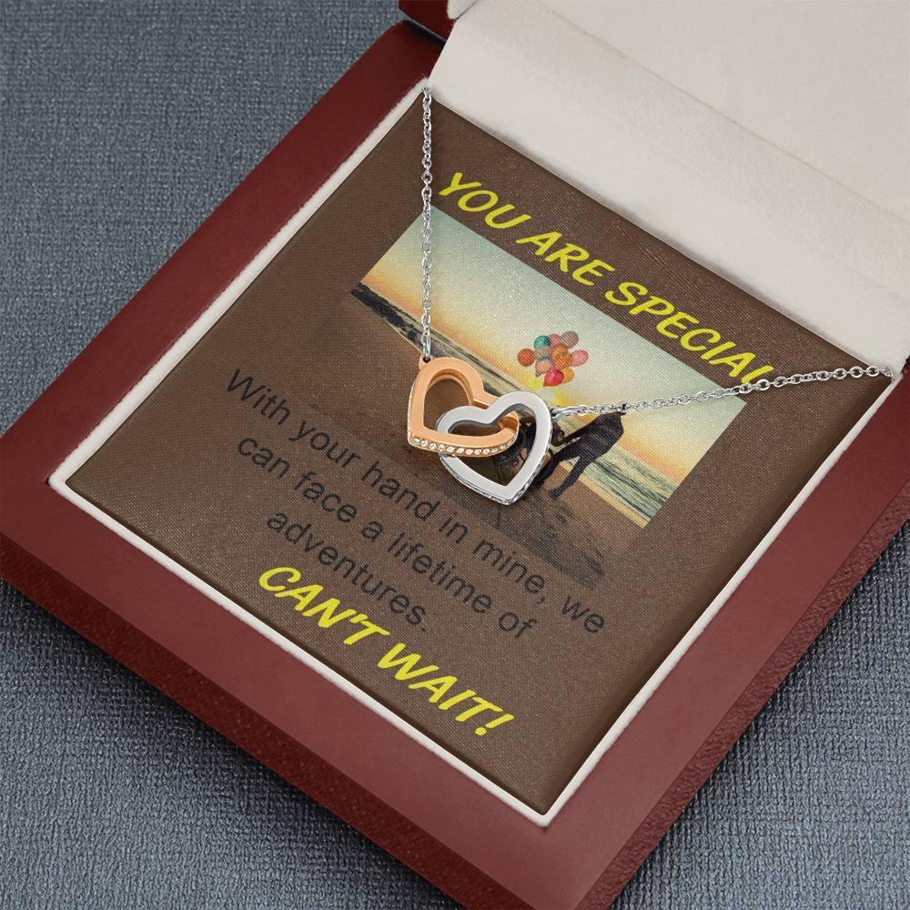 Two Hearts Necklace For Daughter From Dad, For Friend, For Wife, For Girlfriend, Handmade Jewelry, Message Card Jewelry, Birthday Gift - Gifts 4 Your Season