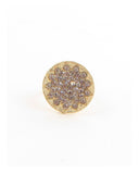 Circle w/ rhinestones adjustable ring