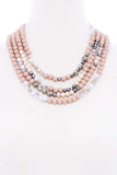 Chunky 4 Layered Bead Multi Necklace