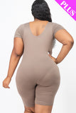 Plus Size Short Sleeve Bodycon Romper