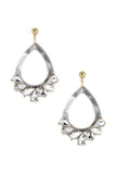 Acetate Rhinestone Teardrop Dangle Earring