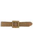 Fashion Square Straw Buckle Belt