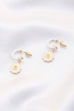 Daisy Charm Open Circle Earring