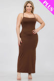 Plus Size Crisscross Back Split Thigh Maxi Dress