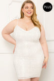 Rhinestone Body Plus Size Mini Dress