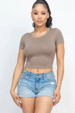 Short Sleeve Roundneck Crop Top