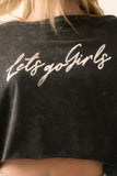 Lets Go Girls Metallic Vintage Wash Graphic Tee