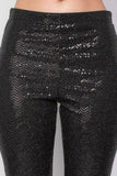 Sequined Fit & Flare Midrise Pants