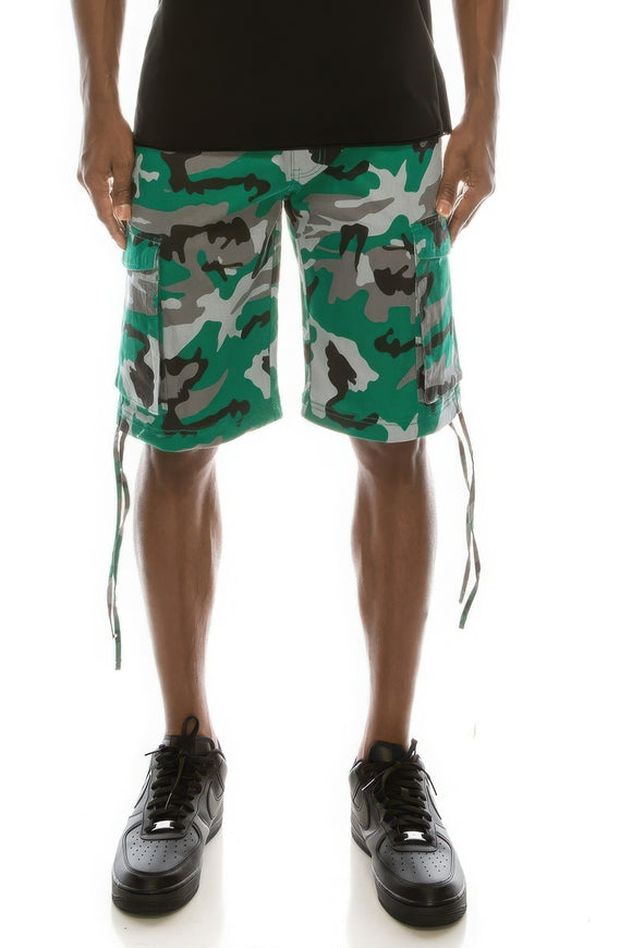 Men's Camo Belted Cargo Shorts