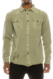 Men's Ripped Denim Overshirt