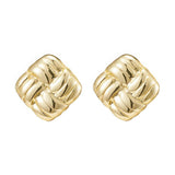 Gold plated stainless steel button earring