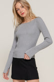 Long Sleeve Boat Neck Sweater