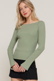 Long Sleeve Boat Neck Sweater