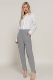 High Waist Pintuck Detail Long Pants