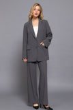 Long slv front button closure blazer