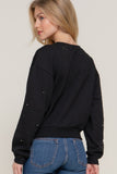 Long Slv Pearl Stud Detail Sweatshirt