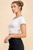 Contrast Reverse Stitch Ringer Top