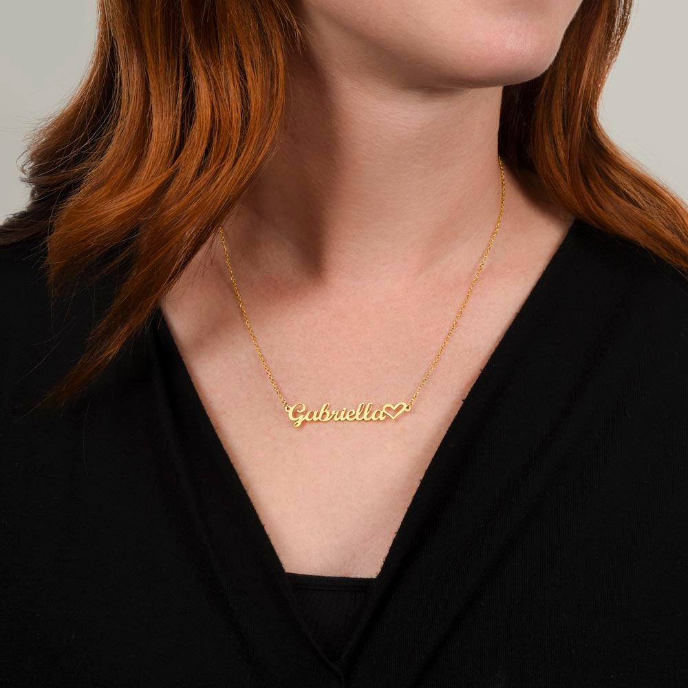 Name Necklace With Heart (No Message Card)