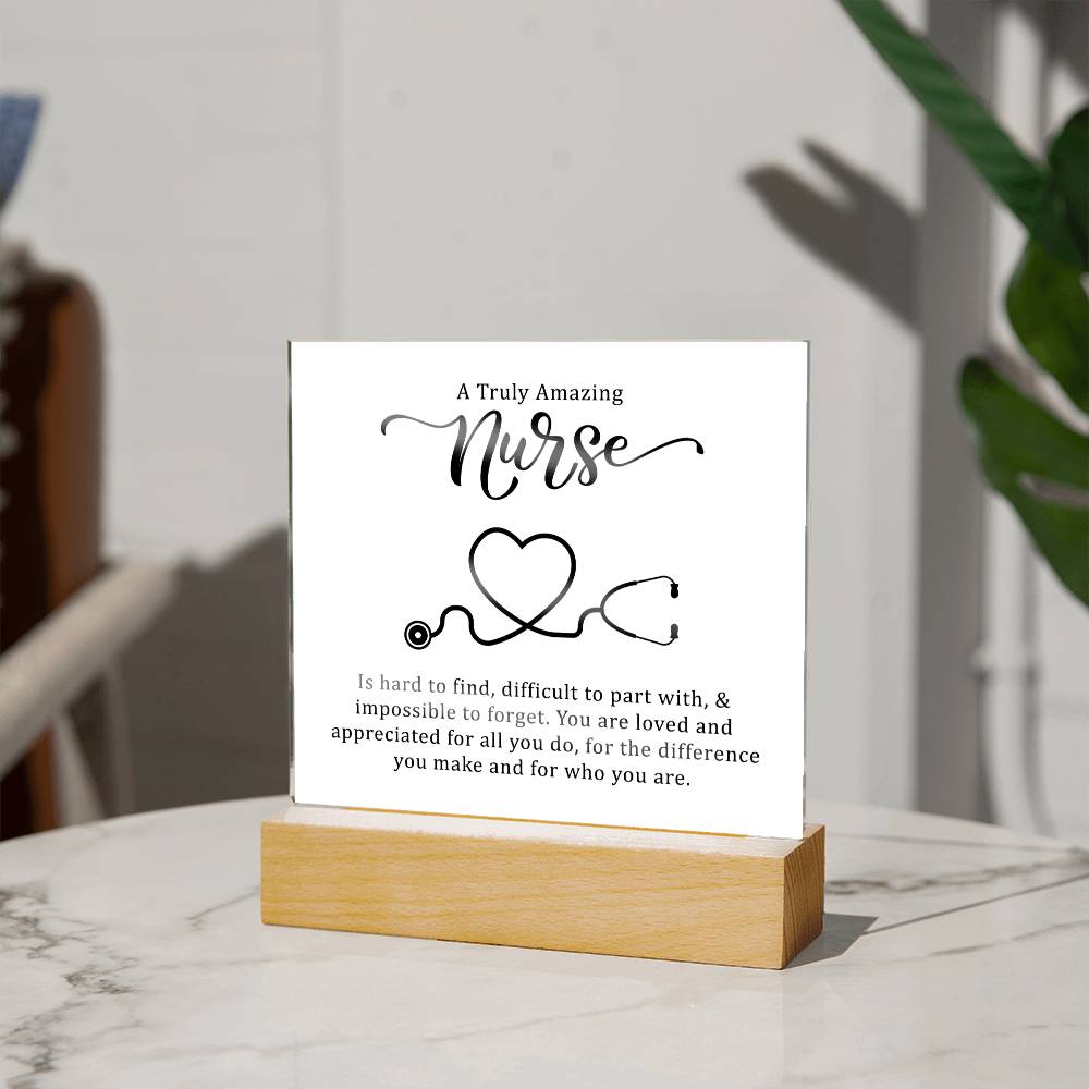 Amazing Nurse Affirmation Acrylic Plaque, Custom Message