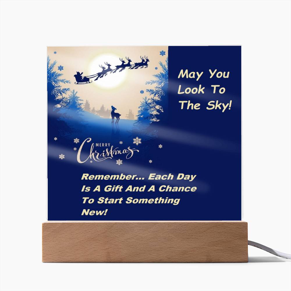 Look To The Sky Acrylic Plaque, For Her, Him, Granddaughter Gift, Christmas, Valentine's Day Custom Message