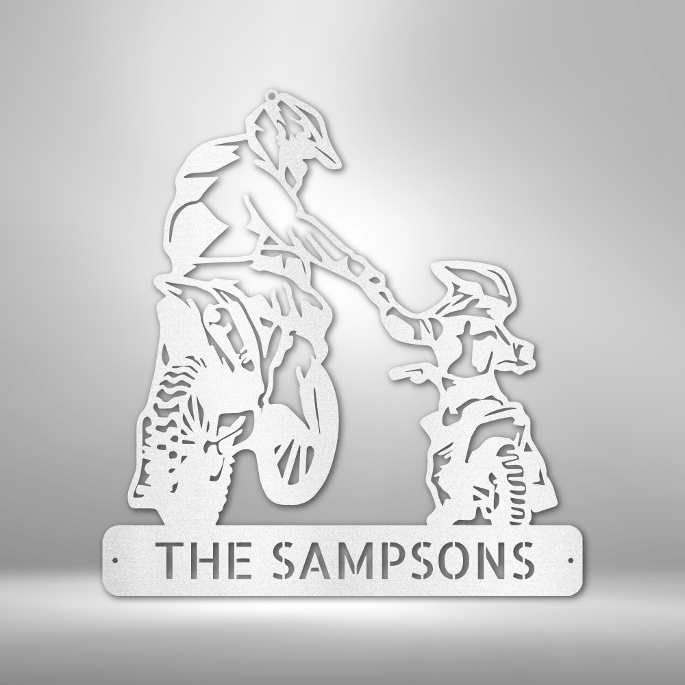 Father and Son Motocross Monogram - Steel Sign