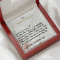 Love Knot Necklace, For Her, Maid Of Honor, Bridal Jewelry, Wedding. Thank You Gift, with Custom Message Card