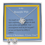 Love Knot Earring & Necklace Set, Custom Message Card
