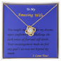 Love Knot Necklace, For Her, Custom Message Card