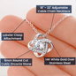 Love Knot Necklace, Custom Message Card