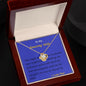 Love Knot Necklace, For Her, Custom Message Card
