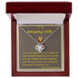 Love Knot Necklace, Custom Message Card