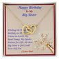Interlocking Hearts Necklace, For Her, Custom Message Card