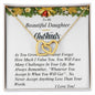 Interlocking Hearts Necklace, For Her, Custom Message Card