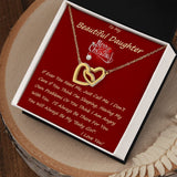 Interlocking Hearts Necklace, For Her, Daughter Gift, Christmas, Valentine's Day, Mother, Wife, Girlfriend, Custom Message Card