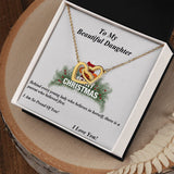 Interlocking Hearts Necklace,  For Her, Daughter, for Christmas, with Custom Message Card