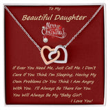 Interlocking Hearts Necklace, For Her, Daughter Gift, Christmas, Valentine's Day, Mother, Wife, Girlfriend, Custom Message Card