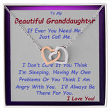 Interlocking Hearts Necklace, For Her, Custom Message Card