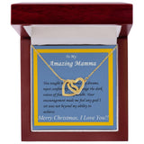 Interlocking Hearts Necklace, Custom Message Card