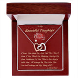 Interlocking Hearts Necklace, For Her, Daughter Gift, Christmas, Valentine's Day, Mother, Wife, Girlfriend, Custom Message Card