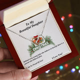 Interlocking Hearts Necklace,  For Her, Daughter, for Christmas, with Custom Message Card