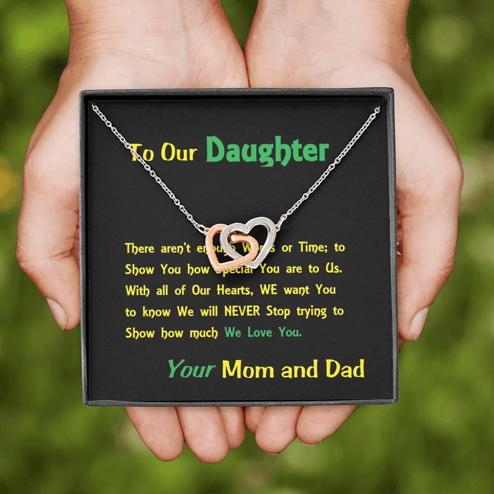 Two Interlocked Hearts, For Daughter, Gift For Our Daughter, Shineon Jewelry, Christmas Gift, Birthday Gift, Message Card Jewelry - Gifts 4 Your Season