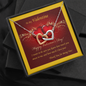 Two Hearts Necklace, For Her, Valentine's Day, Mother, Wife, Girlfriend, with Custom Message Card