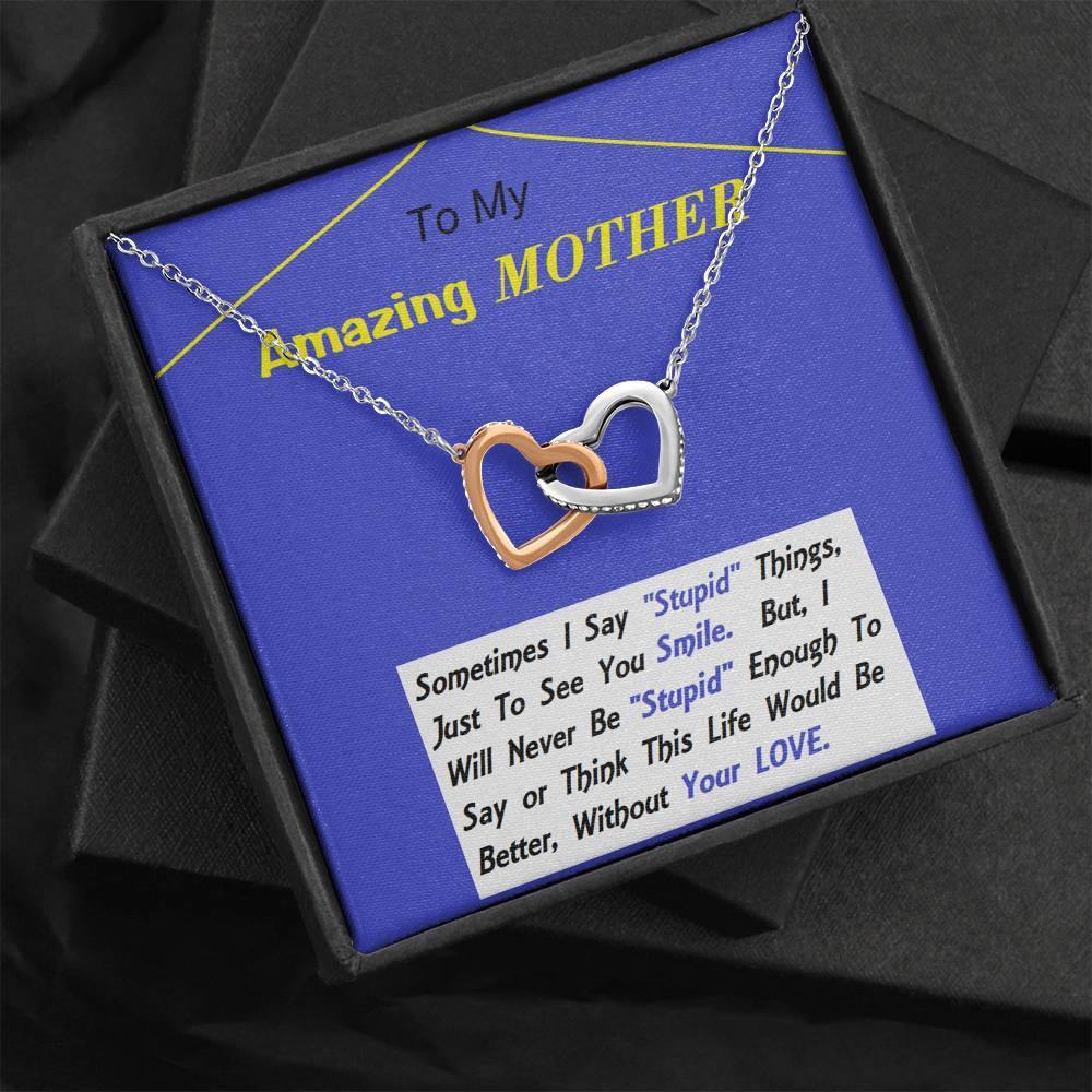 Two Hearts Embellished, To My Mom Gift, Mother Necklace Gift, Mom Birthday Gift Ideas, Christmas Gift For Mom, Gift For My Mother Necklace - Gifts 4 Your Season
