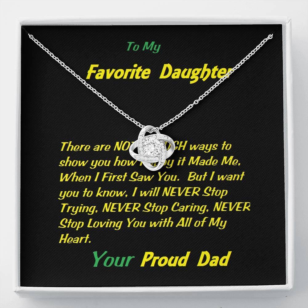Love Knot Necklace For My Favorite Daughter, Gift For Daughter, Shineon Jewelry, Christmas Gift, Birthday Gift, Message Card Jewelry - Gifts 4 Your Season