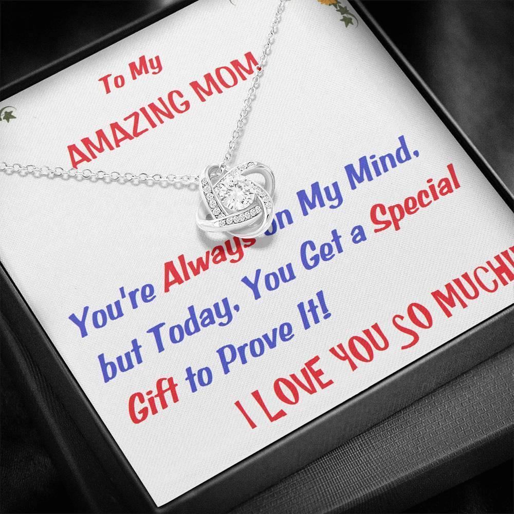 Love Knot Necklace | To  My Mom Gift | Mom Christmas Jewelry | Love Her Keepsake | Mom Necklace | Mom Message Card | Meaningful Cards | Best Mom Ever - Gifts 4 Your Season