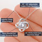 Love Knot Necklace, Custom Message Card