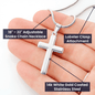 Stainless Steel Cross Necklace, Her, Him, Friend, Christmas, Anniversary, Birthday, Valentine's Day, Mother's Day, Custom Message Card
