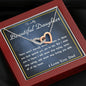 Two Hearts Embellished Necklace, From Dad, Daughter Necklace, for Christmas, Birthday, Custom Message Card